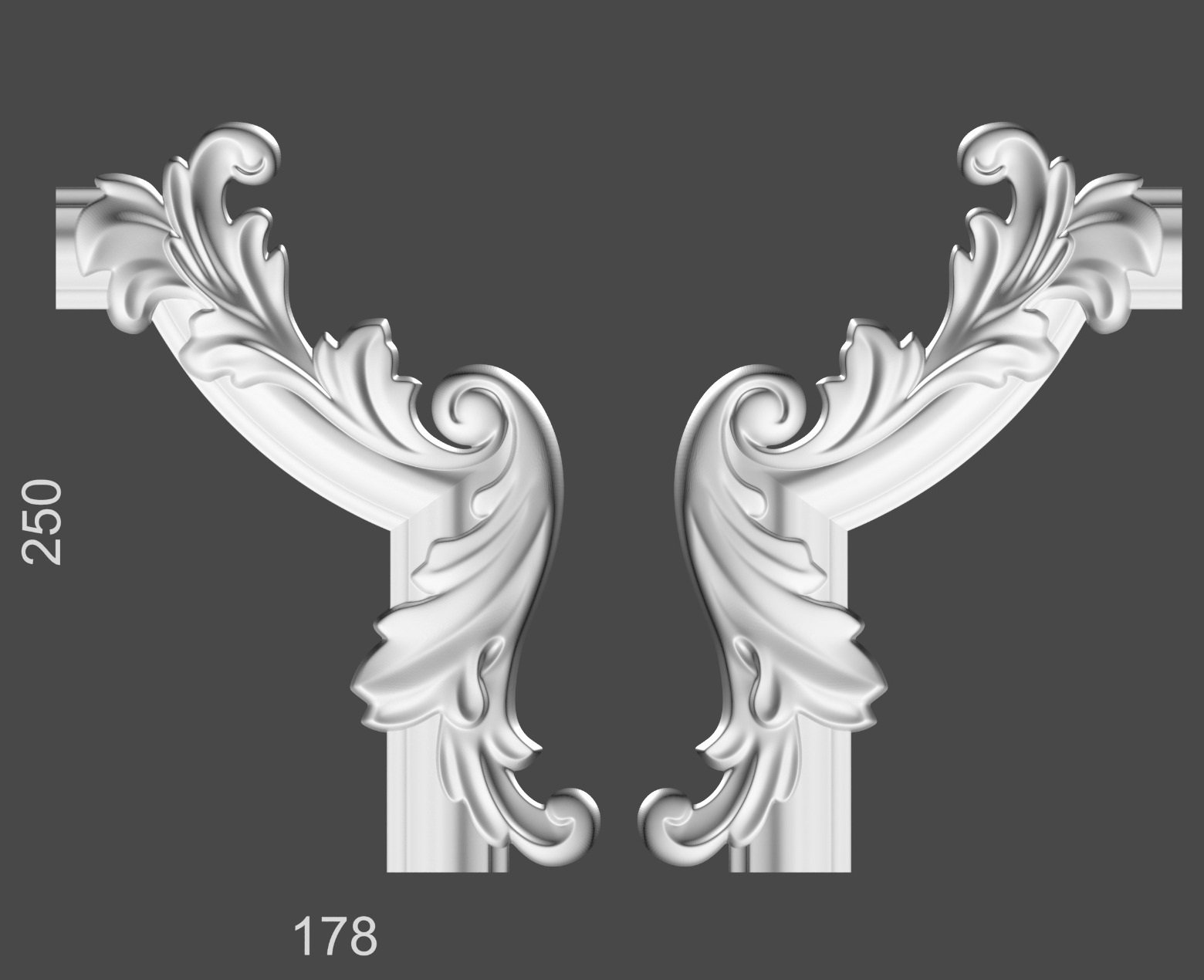 Угловая вставка для молдинга Decor-Dizayn У20-DD23 прямой 250х178х28 мм купить,NaN