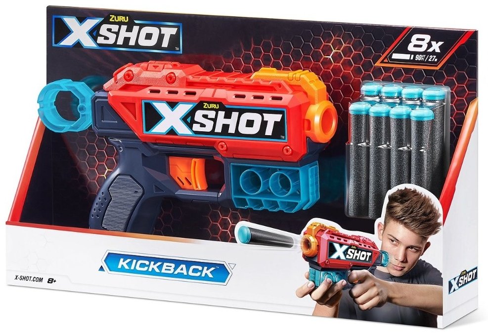 Бластеры X-Shot Kickback 36184, пластик купить,NaN