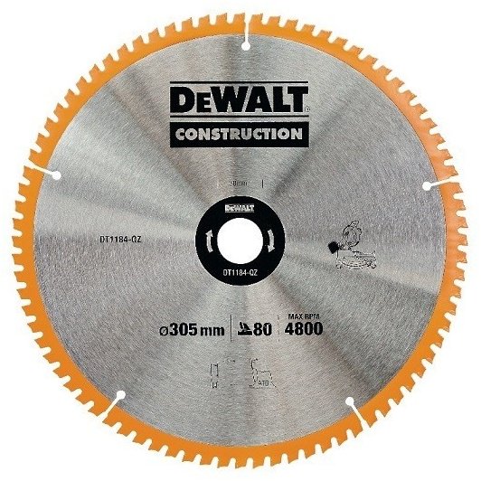 Пильный диск по дереву DeWALT DT1184, 305x30 мм, 80Т