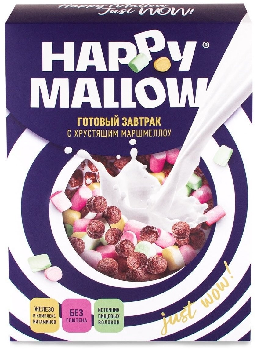 Happy Mallow готовый завтрак Happy Mallow с хрустящим маршмеллоу 240 г купить,NaN