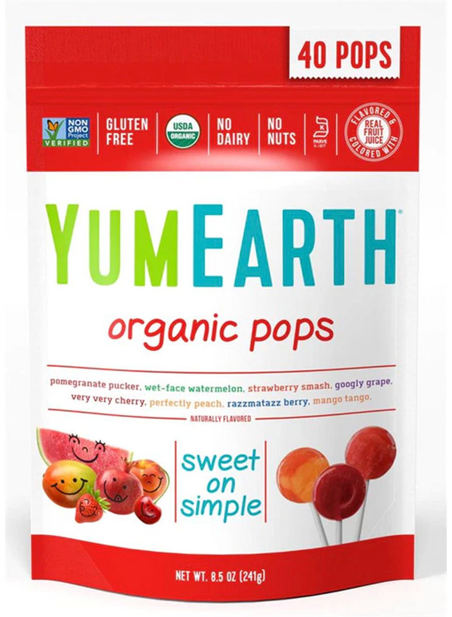 Конфеты карамель YumEarth Organic pops 241 г купить,NaN