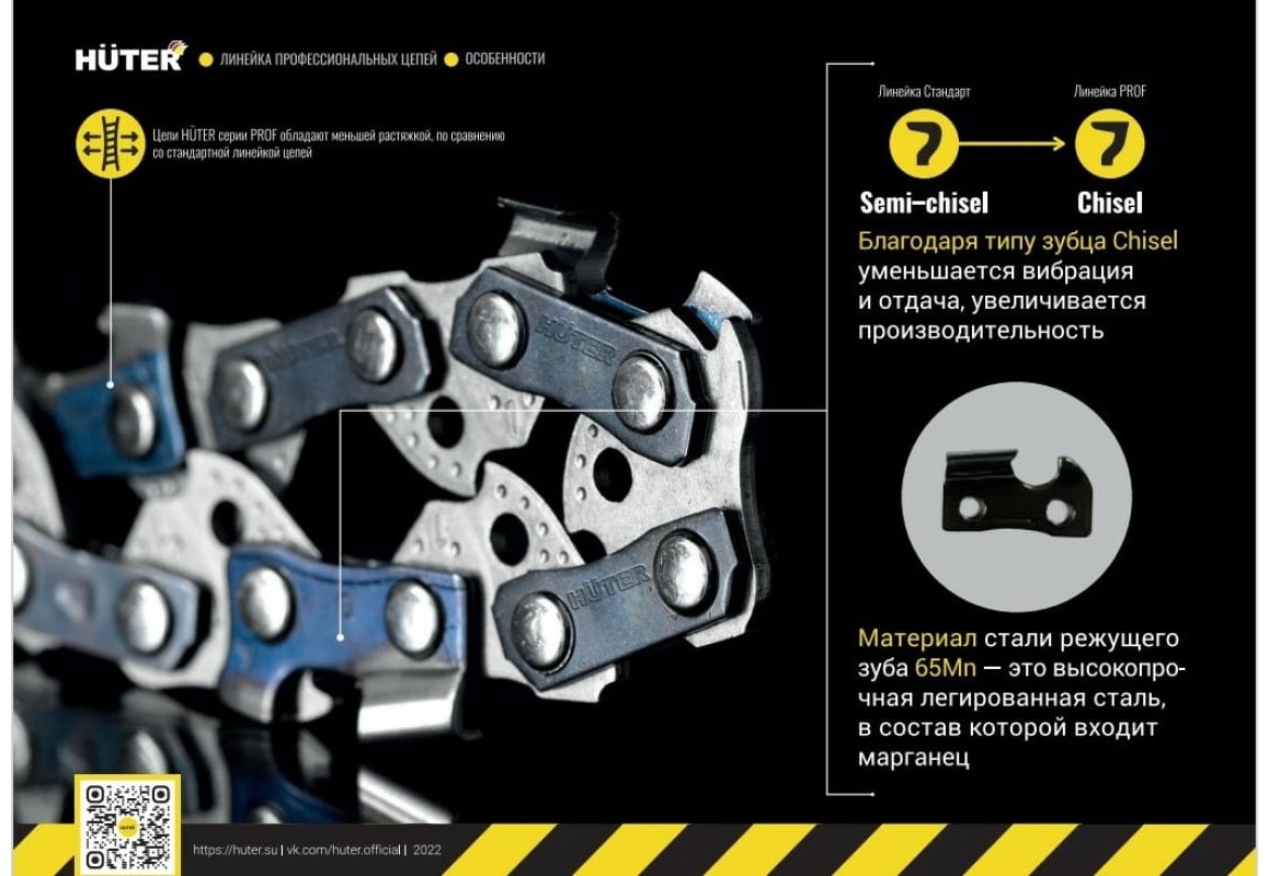 Huter цепь C3 Prof/72 71/4/21 шаг: 0.325, 72 звен., 1.5 мм, длина 45 см