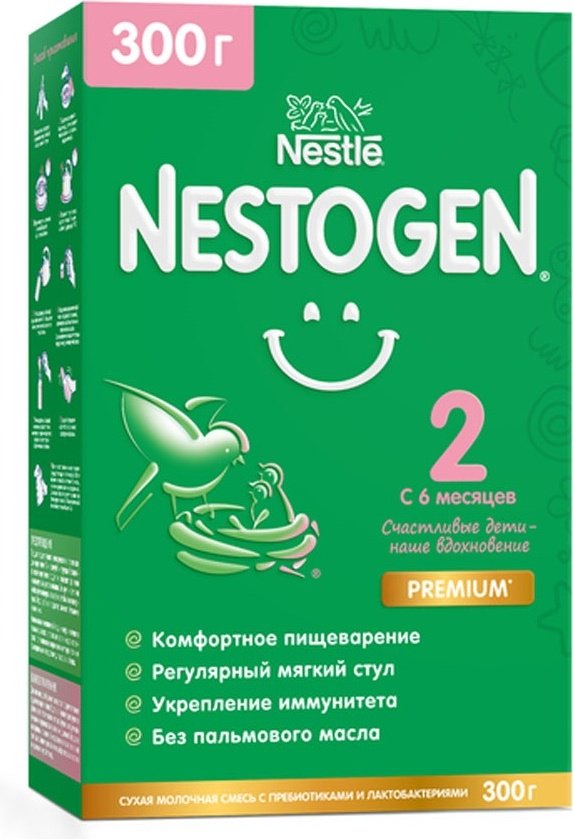 Смесь Nestle Nestogen Premium 2 c 6 месяцев 300 гр купить,NaN