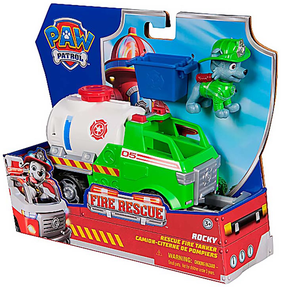 Машина PAW Patrol Щенячий патруль игровой набор Пожарные спасатели машинка с фигуркой Рокки 18 см зеленый купить,NaN