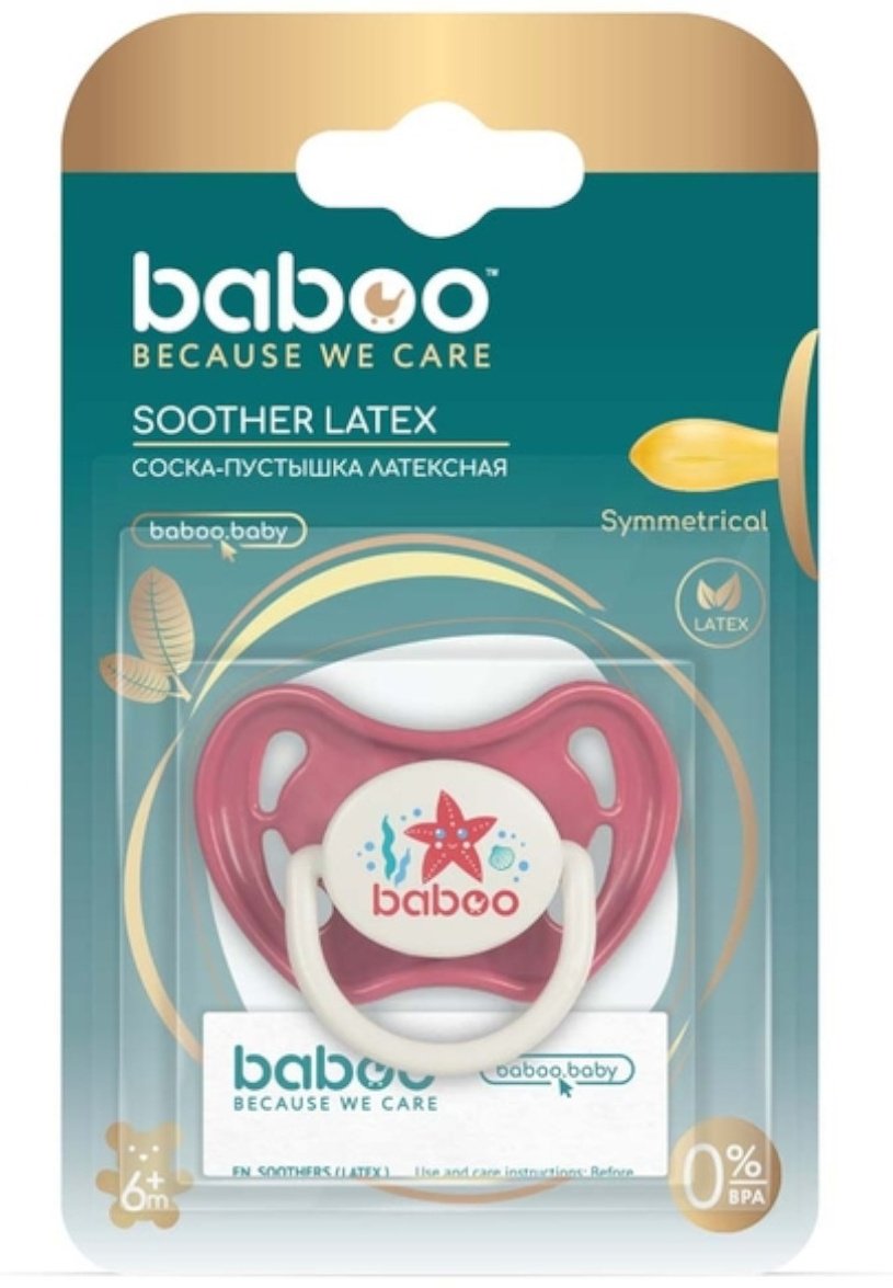 Пустышка Baboo 5-041, 1 шт, красный купить,NaN