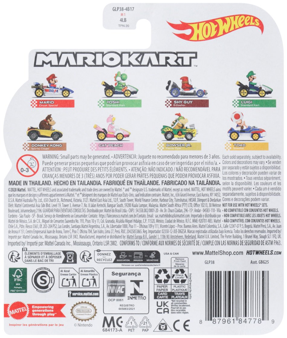 Машина Hot Wheels Mario Kart GBG25/GLP38 мультиколор купить,NaN
