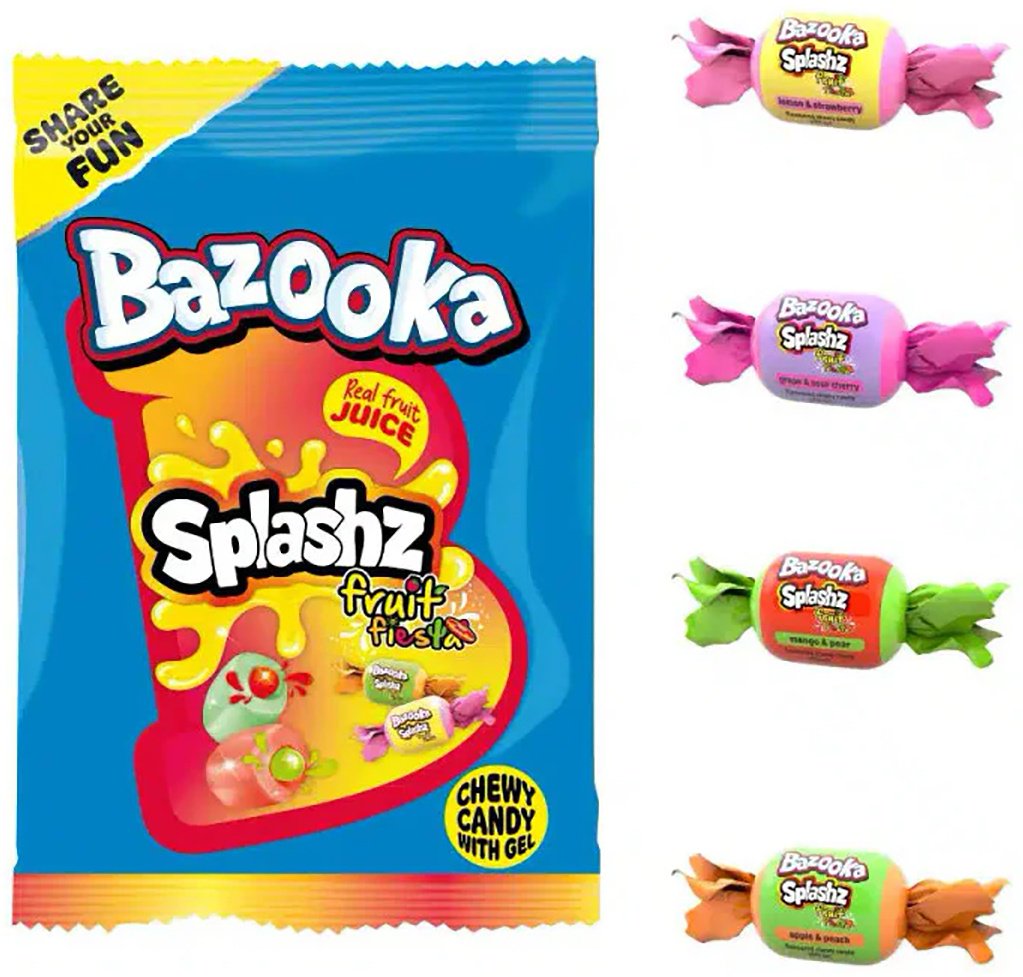 Конфеты жевательные Bazooka Splashz Fruity 120 г купить,NaN
