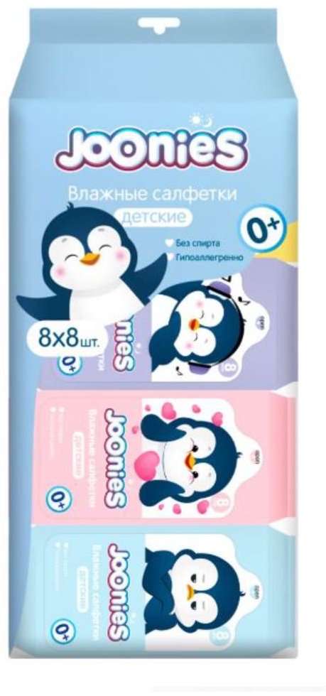 Влажные салфетки Joonies мини 8х8 шт 8 шт купить,NaN