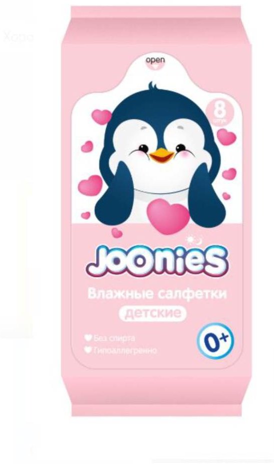 Влажные салфетки Joonies мини 8х8 шт 8 шт купить,NaN