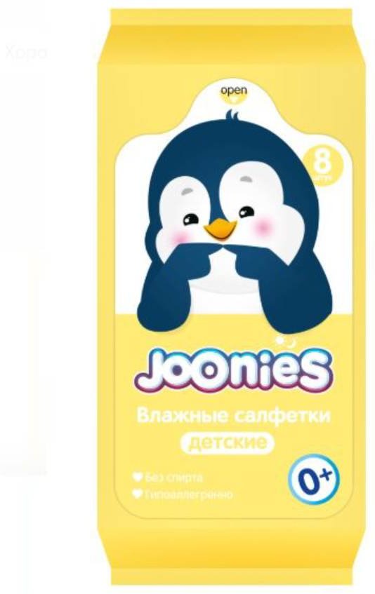Влажные салфетки Joonies мини 8х8 шт 8 шт купить,NaN