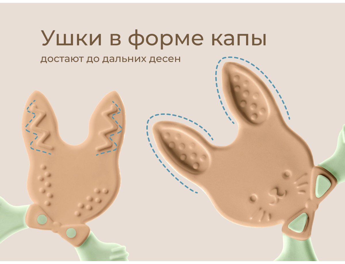 Roxy: Прорезыватель BUNNY, оливковый купить,NaN