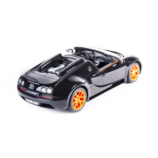 Машинка Rastar Bugatti Grand Sport Vitesse 70400OB 1:14 черно-оранжевая купить,NaN