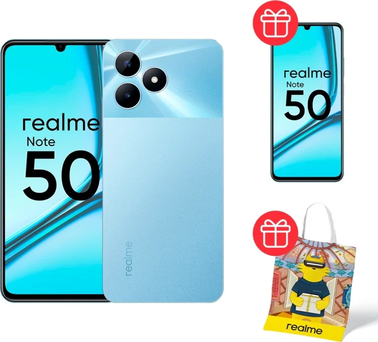 Смартфон Realme Note 50 4/256Gb Sky Blue + Подарок Смартфон Realme Note 50 4/256Gb Sky Blue + Шопер Realme