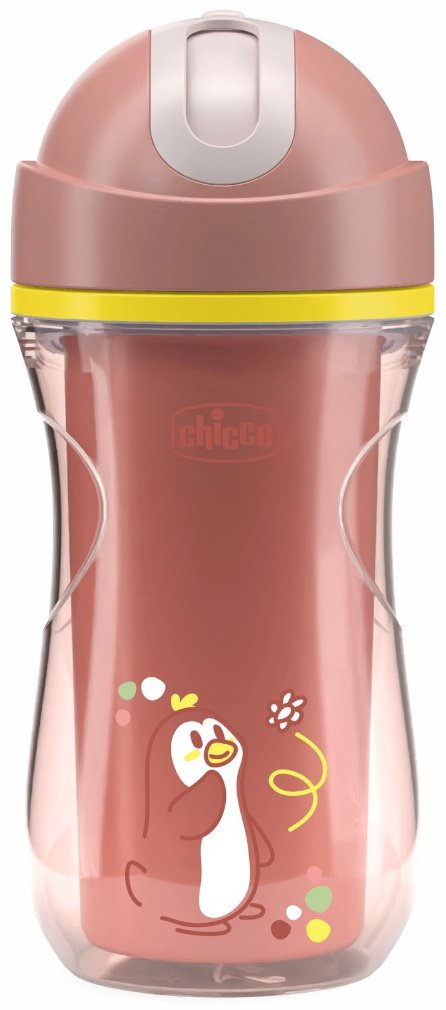 Поильник с трубочкой Chicco, 266 мл, розовый купить,NaN