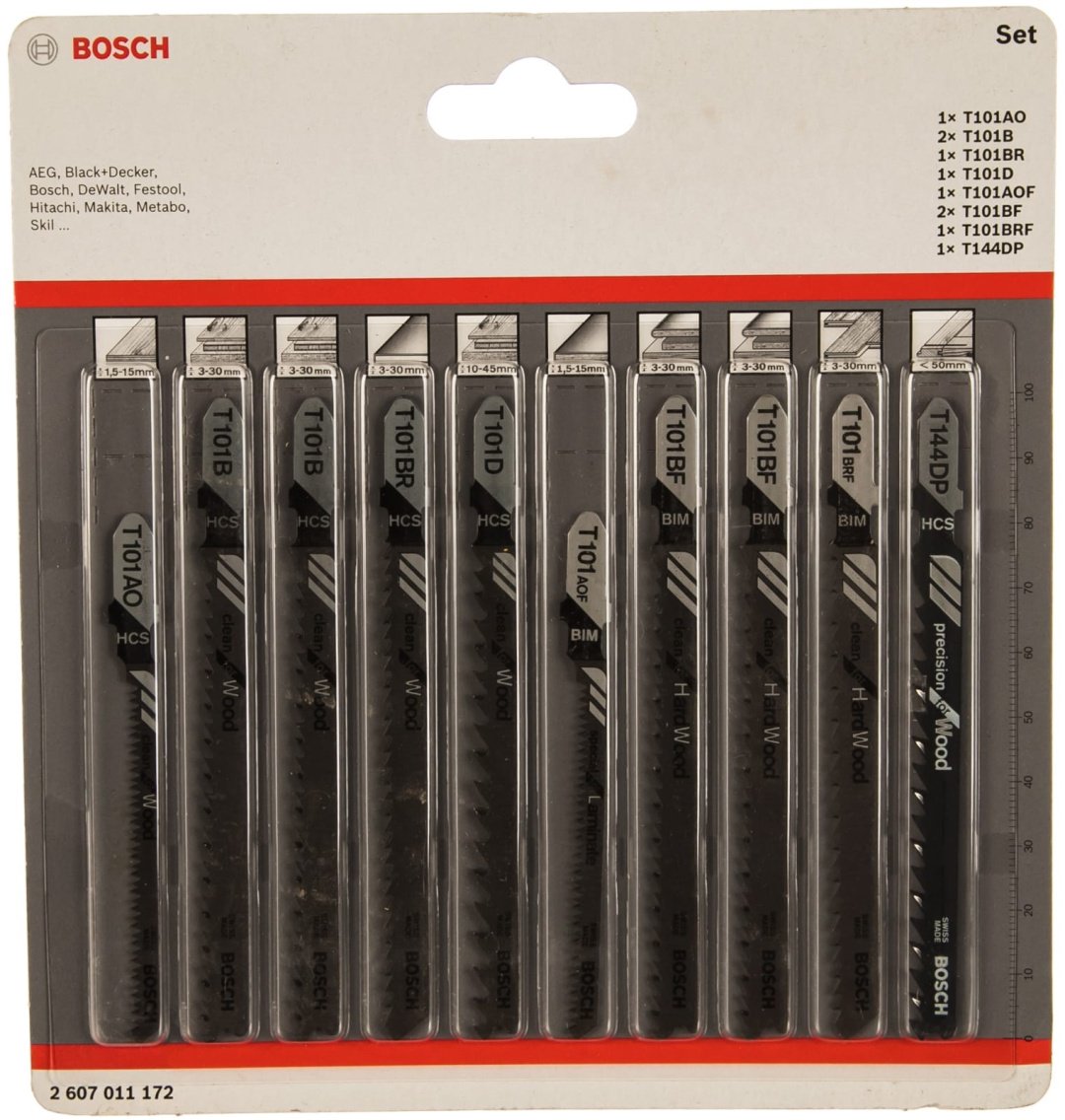 Пилки для лобзика по дереву 10 шт. Bosch 2607011172