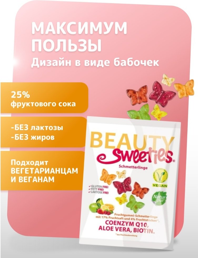 Мармелад Beauty Sweeties Бабочки жевательный 125 г купить,NaN