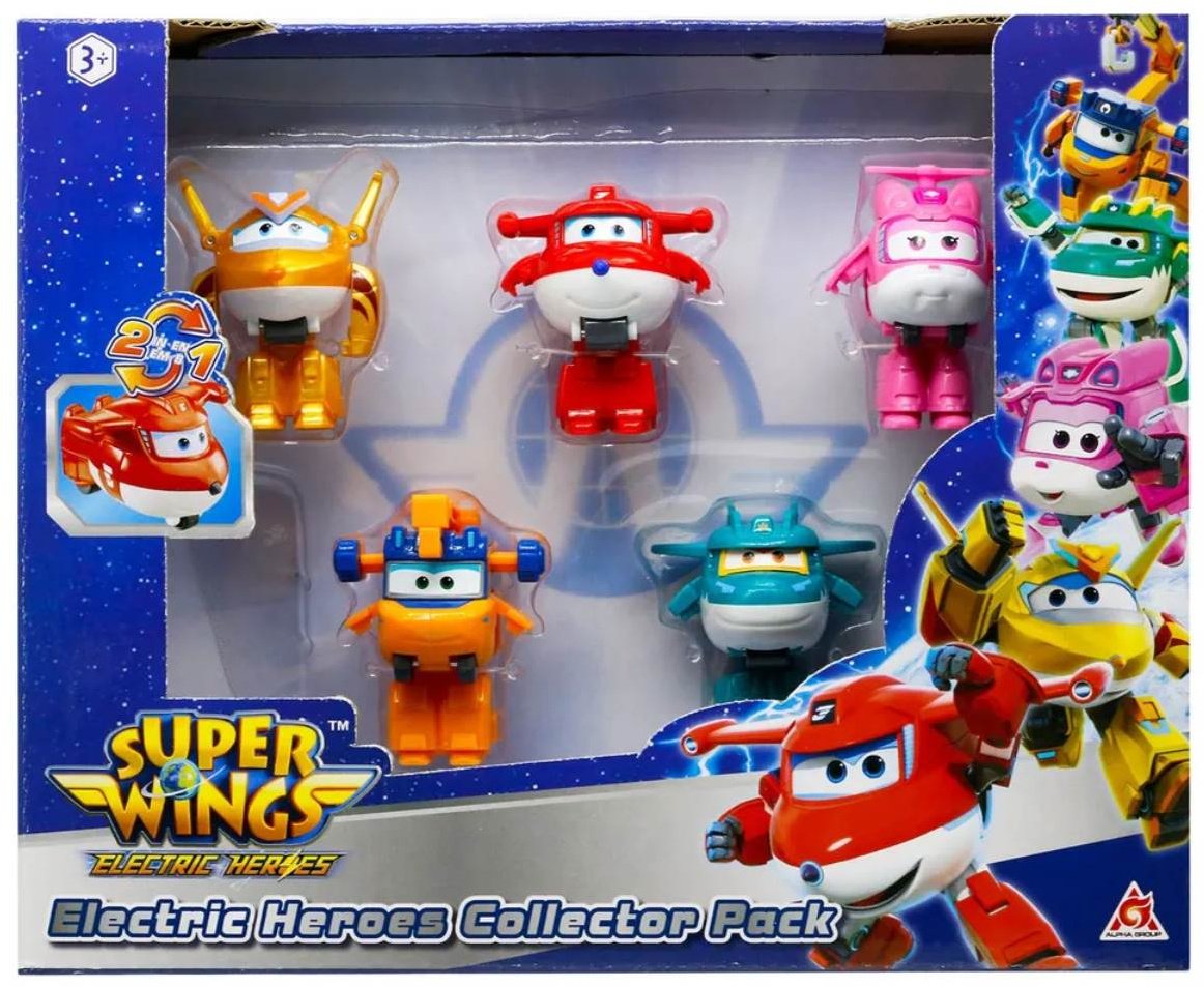 Трансформер Super Wings Набор из 5 мини-трансформеров: Джетт, Диззи, Тино, Голден бой, Марти, высота 5.8 см купить,NaN