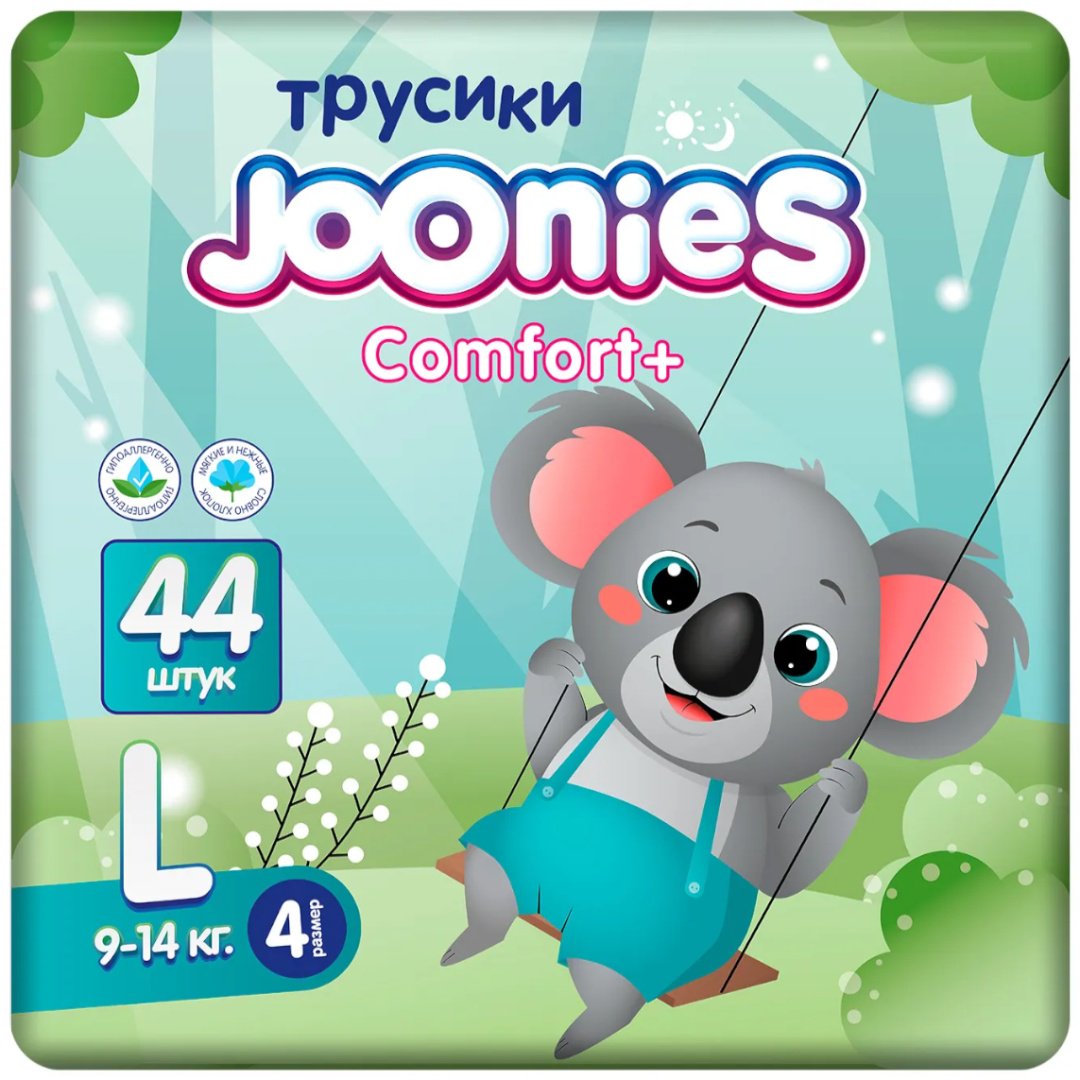Подгузники-трусики Joonies Comfort+ L 4 9-14кг 44 шт купить,NaN