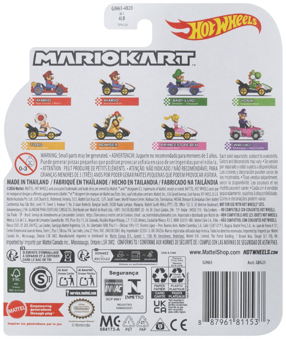 Машина Hot Wheels Mario Kart GBG25/GJH63 мультиколор купить,NaN