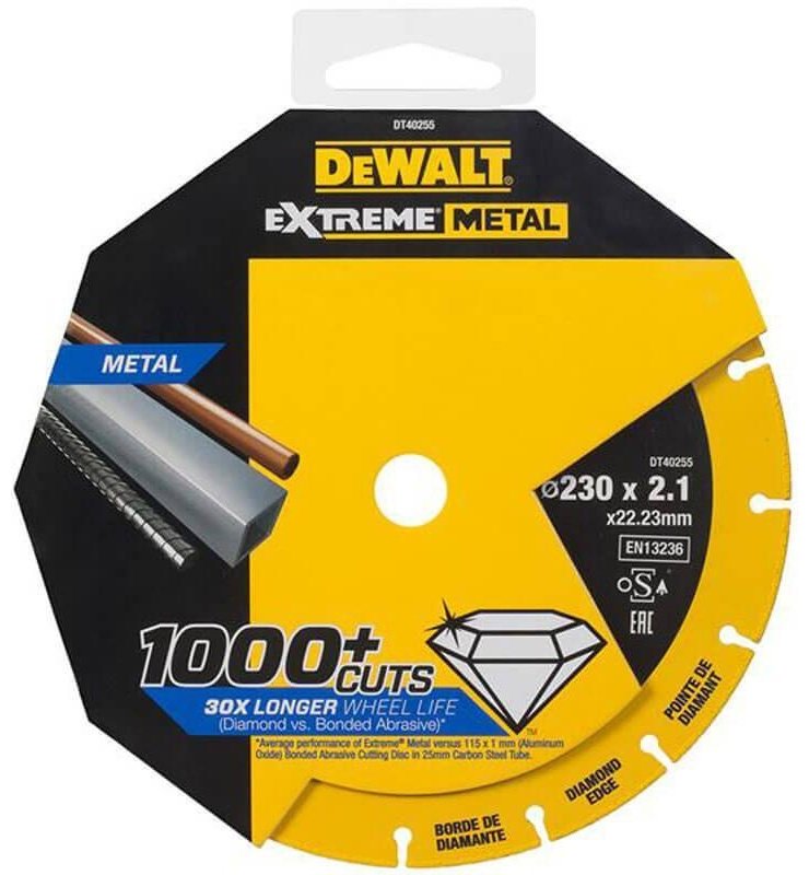 Диск отрезной алмазный 230x22.23х2.1 мм, DeWALT DT40255