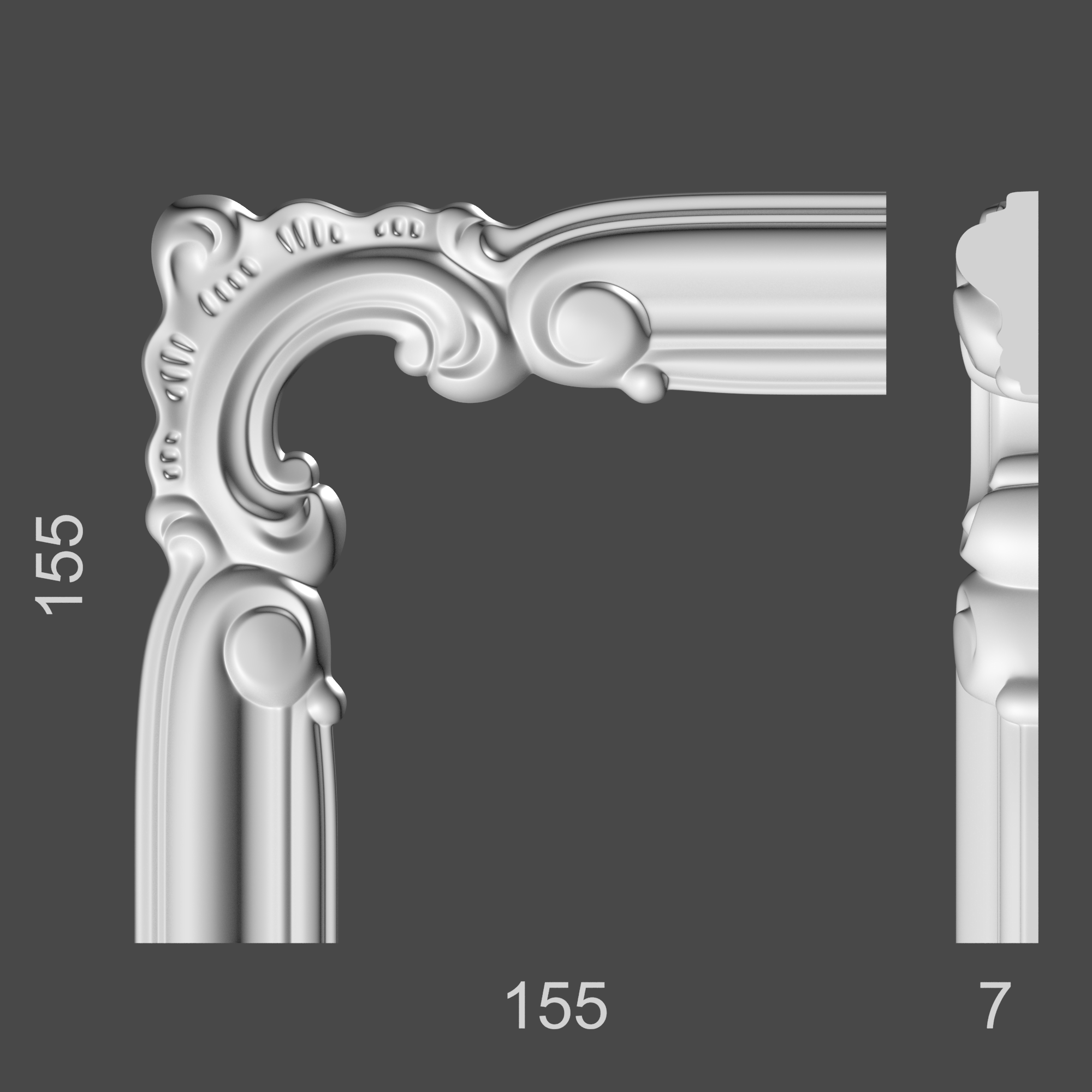 Угловая вставка для молдинга Decor-Dizayn У17-DD301 резной 155х155х7 мм купить,NaN
