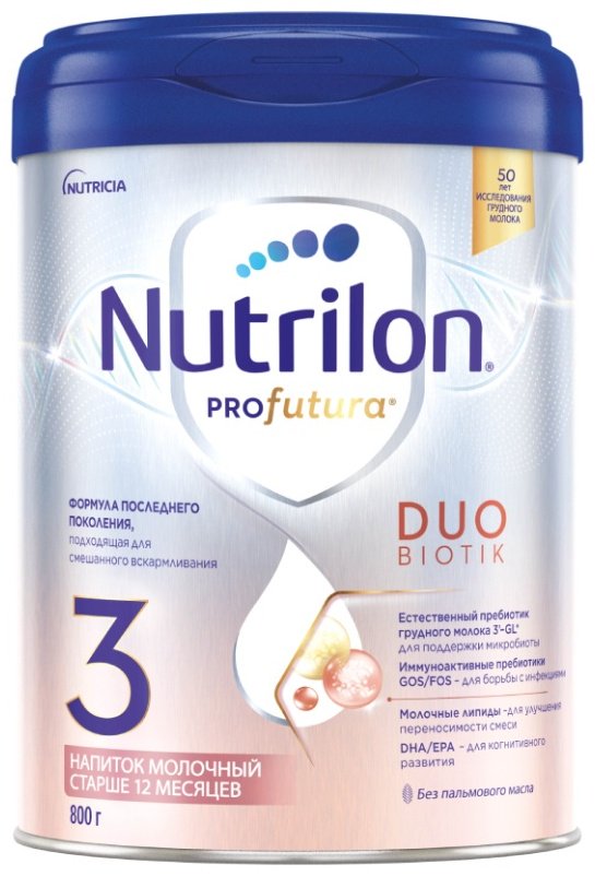 Напиток молочный Nutrilon Profutura Duobiotik 3 сухой с 1 года 800 гр купить,NaN