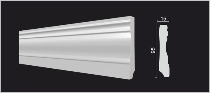 Плинтус напольный Decor-Dizayn 153A 95х15х2000/20 белый купить,NaN
