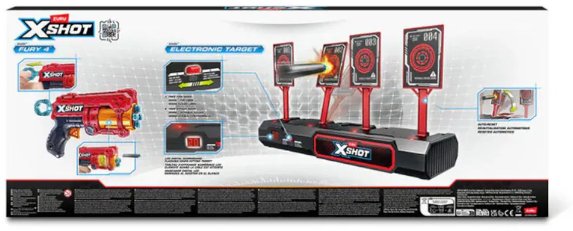 Бластеры X-Shot Excel. Fury 4 с 24 стрелами и набором мишеней 36840, купить,NaN