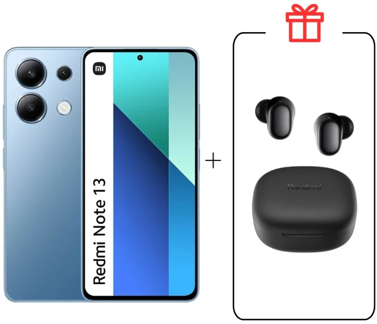 Смартфон Xiaomi Redmi Note 13 4G 6/128Gb Ice Blue + Наушники Redmi Buds 6 Play Black купить,NaN