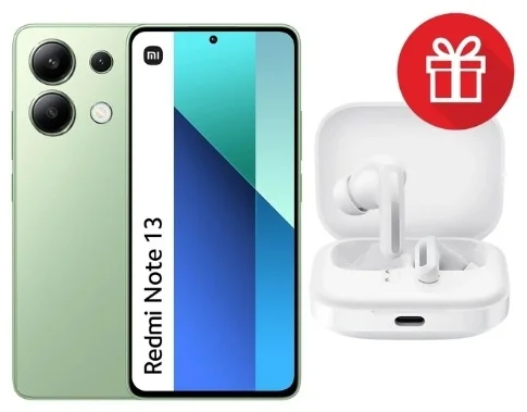 Смартфон Xiaomi Redmi Note 13 4G 8/256Gb Mint Green + Подарок Наушники Xiaomi Redmi Buds 5 White