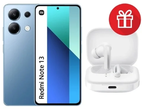 Смартфон Xiaomi Redmi Note 13 4G 8/256Gb Ice Blue + Наушники Redmi Buds 5 White