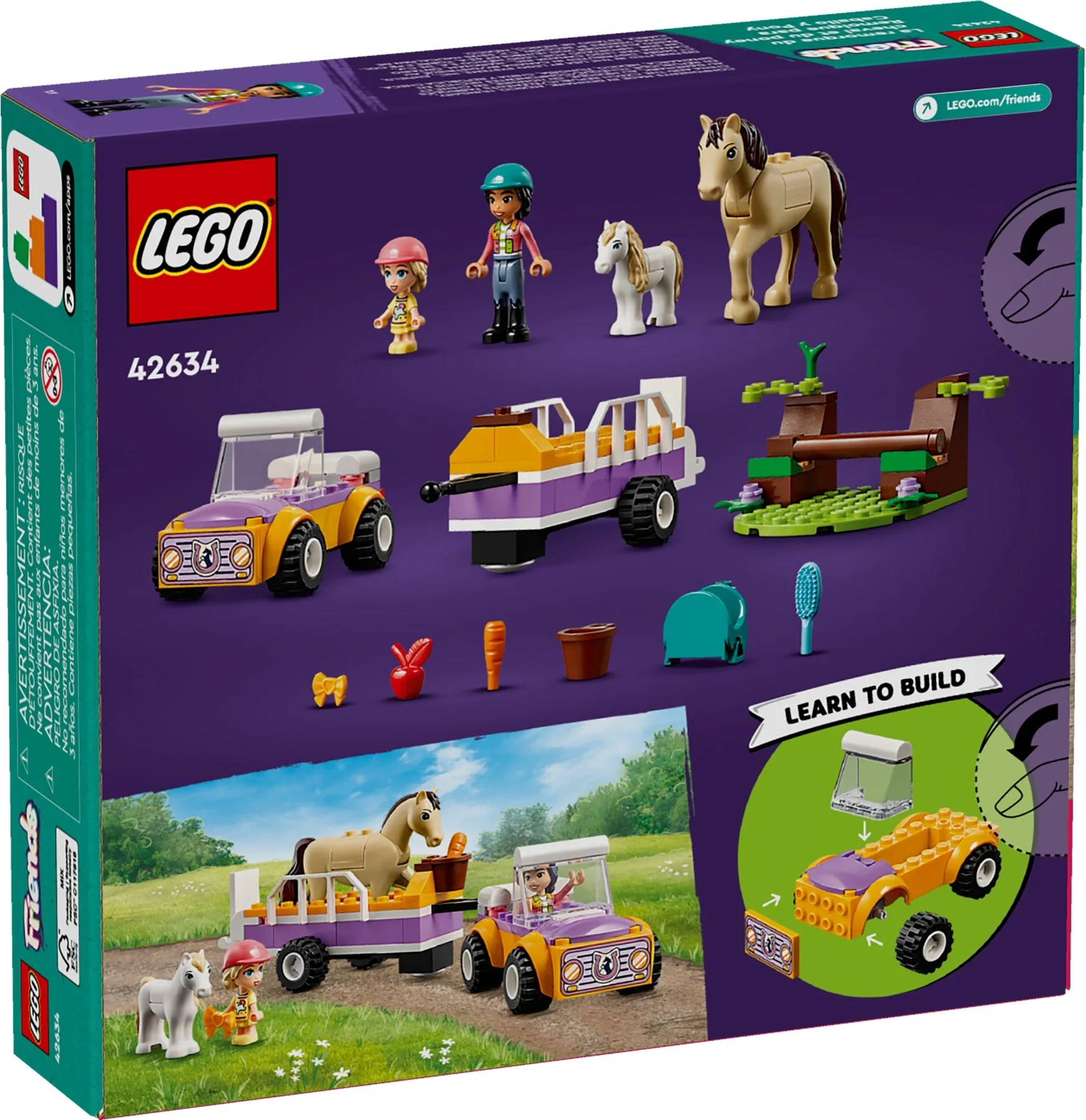 Конструктор LEGO Подружки Трейлер с лошадьми и пони 42634
