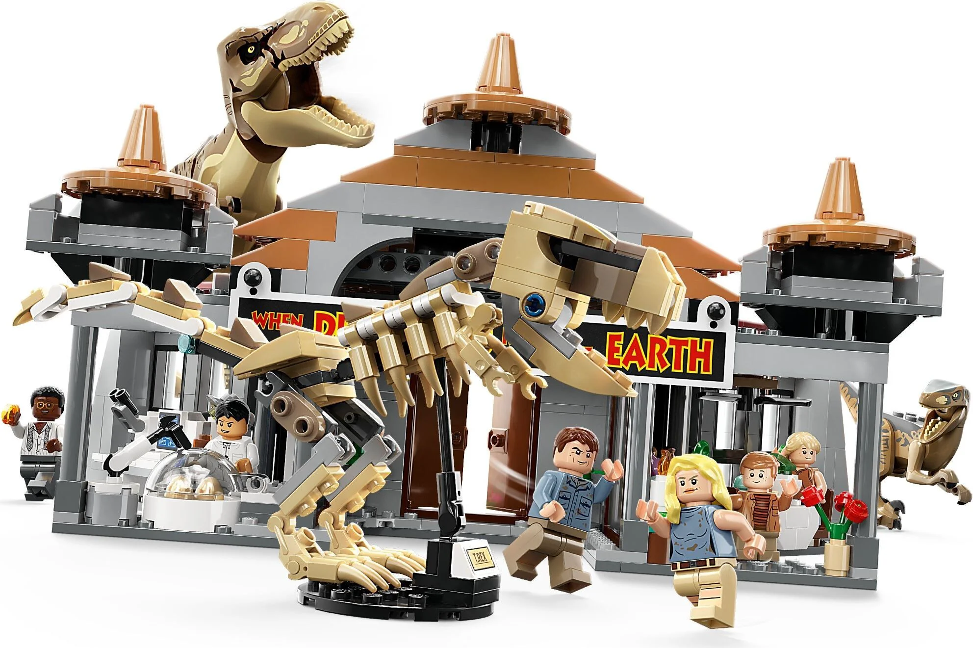 Конструктор LEGO Jurassic World Центр для посетителей: Т-рекс против Раптора 76961 