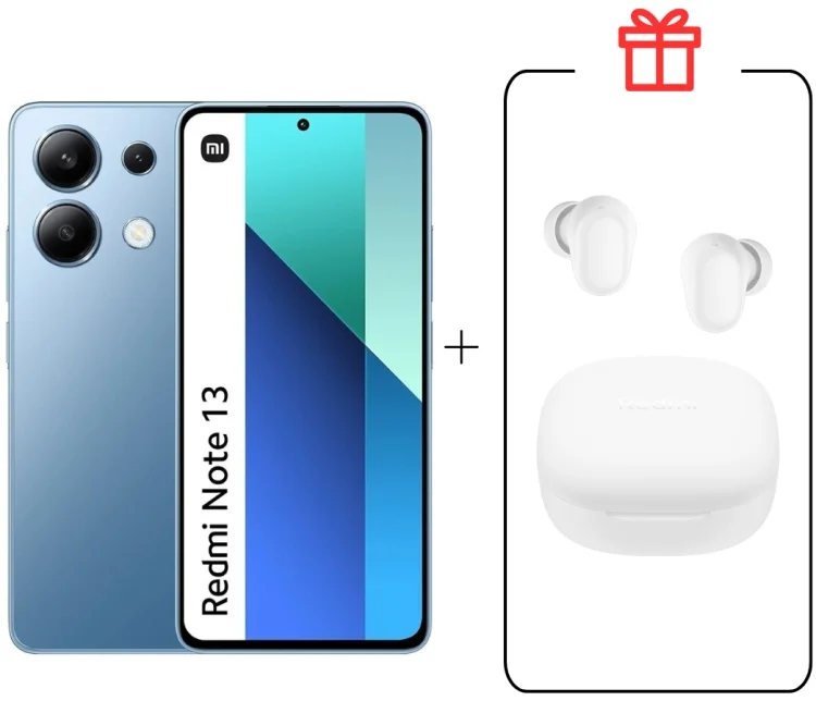 Смартфон Xiaomi Redmi Note 13 4G 8/256Gb Ice Blue + Наушники Redmi Buds 6 Play White купить,NaN