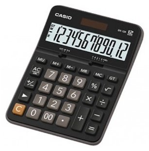 CASIO DX-12B-W-EC, 12-разрядный, черный