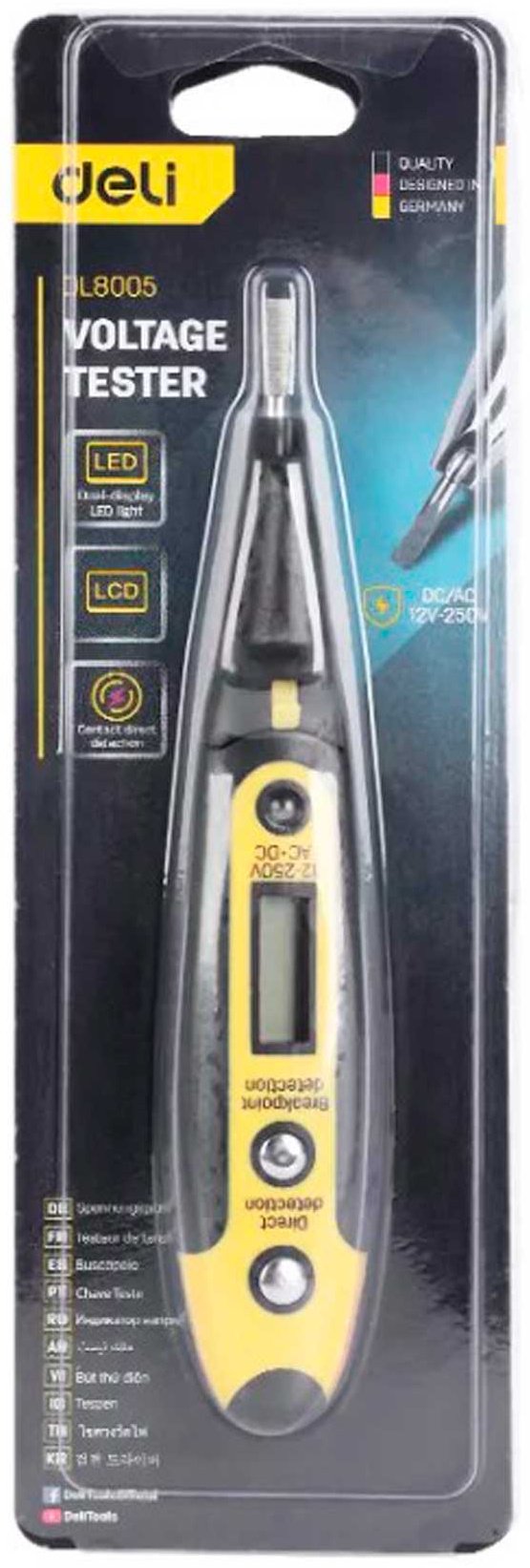 DELI индикатор напряжения EDL8005, цифровой