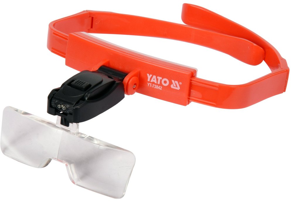 Лупа налобная YATO YT-73842, увеличение x1, 2, 3.5, мультиколор купить,NaN
