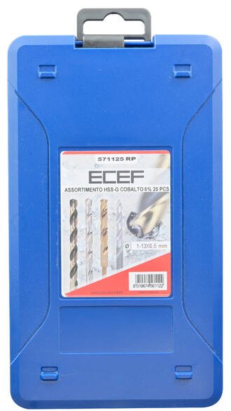 Сверло Ecef набор сверл 1-13 мм HSS-Co спиральное 571125RP , 25 шт. купить,NaN