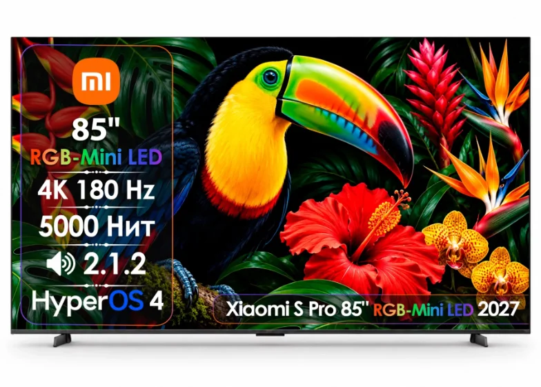 Телевизор 85" (216 см) Xiaomi S Pro 2027 L85MD-SP RGB-Mini LED 4K UHD Black купить,NaN