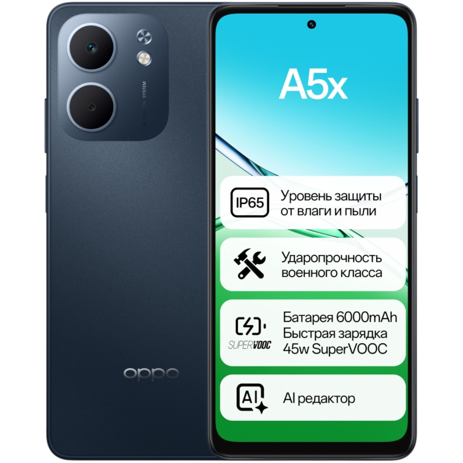 Смартфон Oppo A5x 4/64 Midnight Blue + подарок купить,NaN