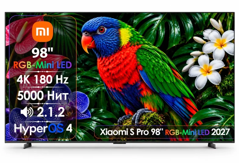 Телевизор 98" (249 см) Xiaomi S Pro 2027 L98MD-SP RGB-Mini LED 4K UHD Black купить,2248990