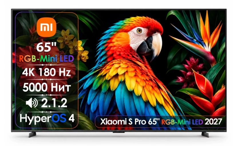 Телевизор 65" (165 см) Xiaomi S Pro 2027 L65MD-SP RGB-Mini LED 4K UHD Black купить,NaN