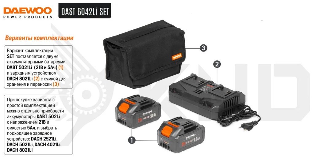 Снегоуборочная машина Daewoo Power Products 6042Li SET купить,NaN