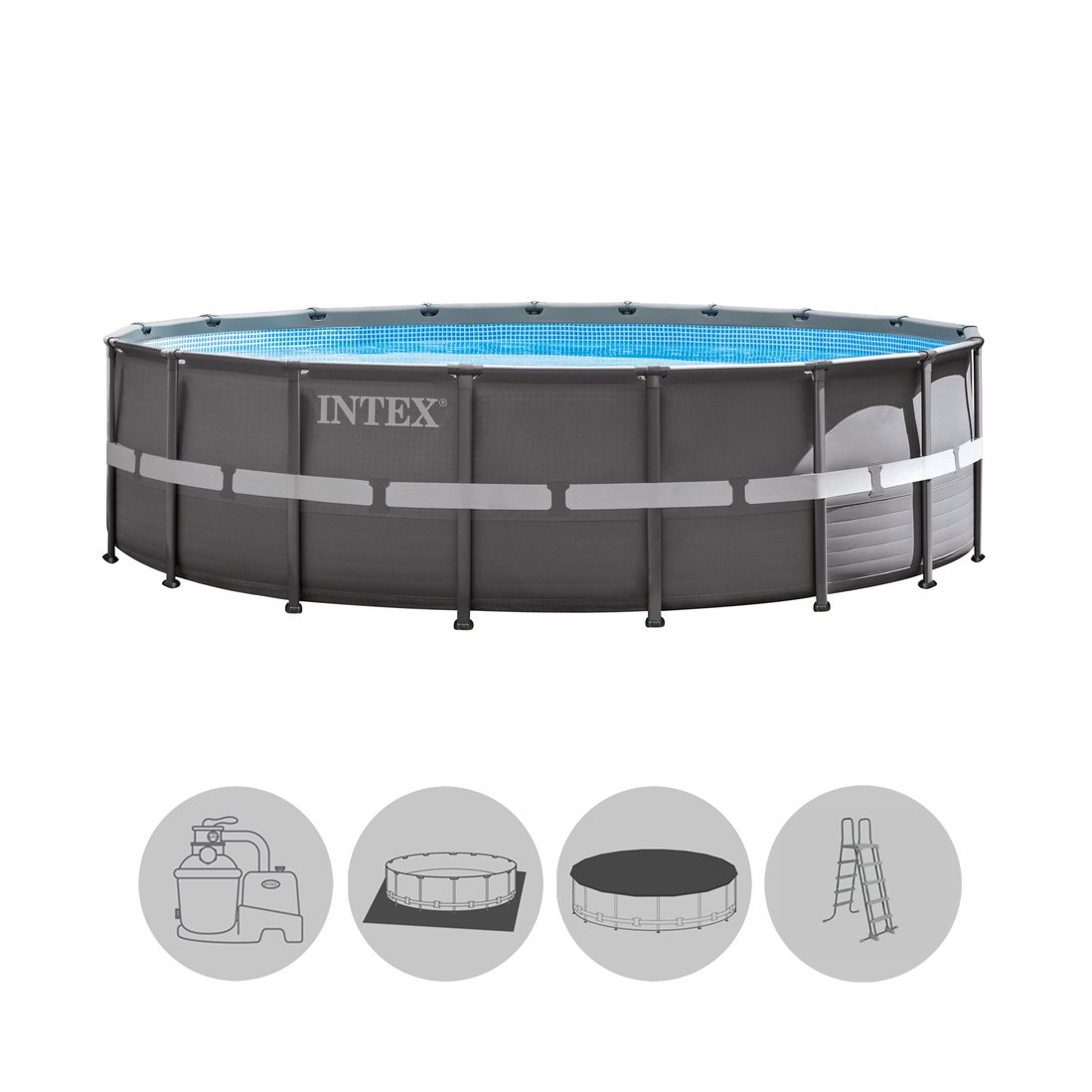 Бассейн Intex Ultra XTR Frame 488х122 см 26326 серый