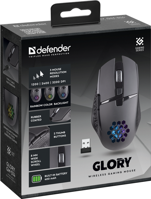 Мышь Defender Glory GM-514 черная купить,0