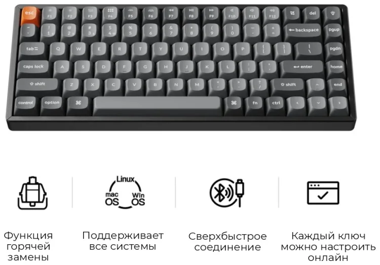 Клавиатура Keychron K2 Max K2M-J1 Black купить,64990