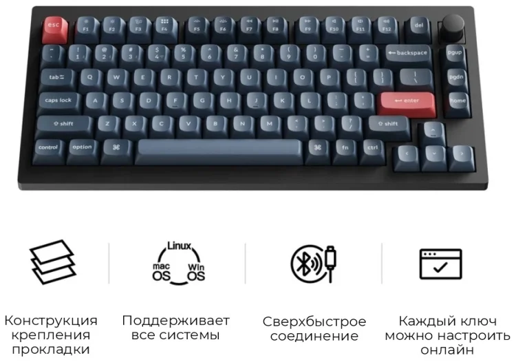 Клавиатура Keychron V1 Max V1M-D1 Black купить,56990