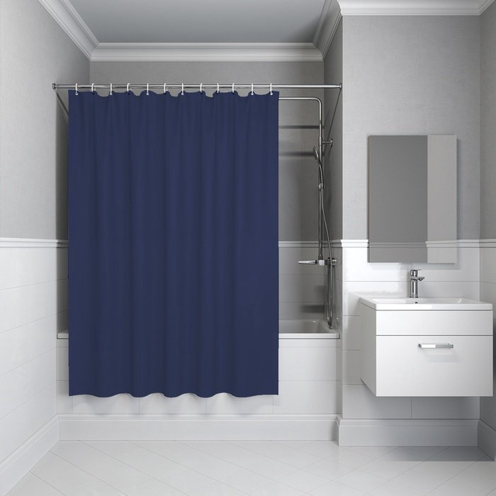 Штора IDDIS P05PE18i11 180x200 синий, PEVA купить,NaN