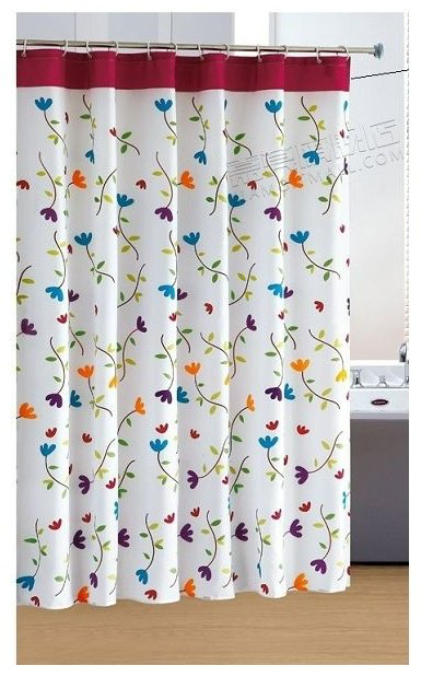 Штора KABINKA.KZ K0000074586 180x180 белый, красный, ткань