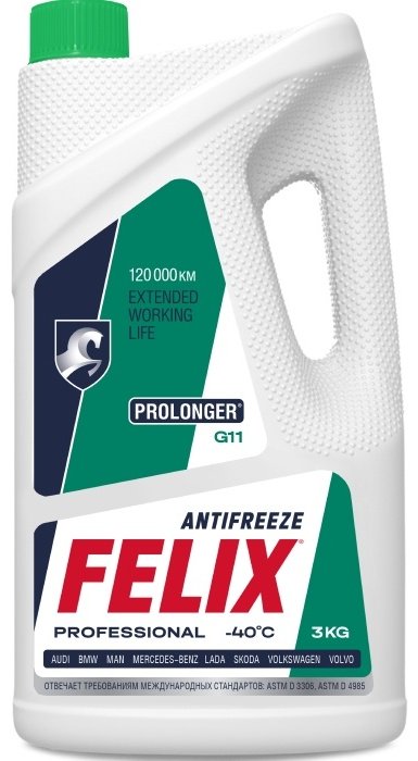 Антифриз Felix Prolonger зеленый G-11 3 л